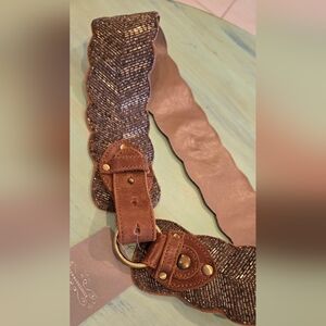 ANTHROPOLOGIE Brown and Gold Women's Belt